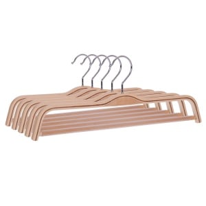 Umeraș din lemn cu bara pentru pantaloni, Natur, 1 bucata - Img 5