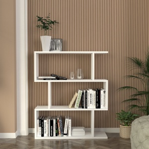 Biblioteca, Frame Harmony, UnicUtil, 80 x 22 x 95.7 cm, Alb, UUBIB16 - Img 1