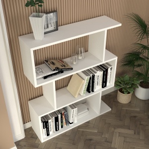 Biblioteca, Frame Harmony, UnicUtil, 80 x 22 x 95.7 cm, Alb, UUBIB16 - Img 3