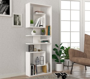 Biblioteca, Geometric Charm, UnicUtil, 60 x 19.6 x 161.8 cm, Alb, UUBIB40 - Img 2