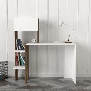 Birou, Clear Space, UnicUtil, 114.3 x 45 x 120 cm, Alb și Maro