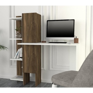 Birou, Elegant Space, UnicUtil, 116.7 x 45 x 120 cm, Alb si Maro - Img 4