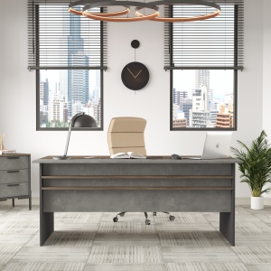 Birou executiv UnicUtil Maro - Gri Antracit 180 x 89.5 x 75 cm - Img 3