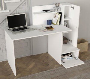 Birou, Functional Flow, UnicUtil, 142.8 x 60 x 115.8 cm, Alb - Img 3