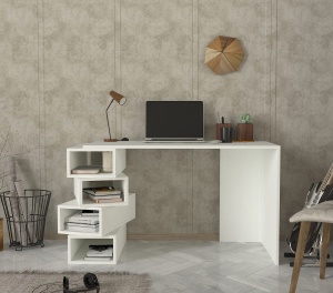 Birou, Geo Space, UnicUtil, 130 x 60 x 75 cm, Alb, UUDESK20 - Img 1