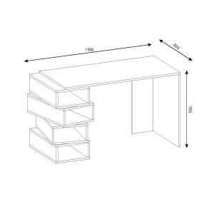 Birou, Geo Space, UnicUtil, 130 x 60 x 75 cm, Alb, UUDESK20 - Img 9