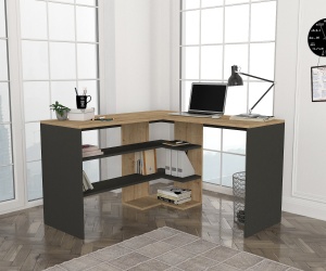 Birou Multifuncțional, Modern Workspace, UnicUtil, 120 x 45 x 73.8 cm, Bardolino-Antracit, UUDESK05 - Img 2