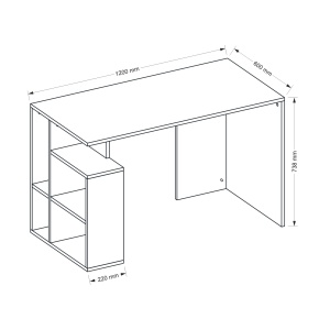 Birou, Pure OakSpace, UnicUtil, 120 x 60 x 73.8 cm, Alb și Crem - Img 2