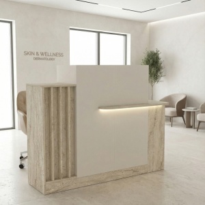 Birou recepție, Dayana Front Desk, UnicUtil, Travertin-Crem, 150 cm - Img 4