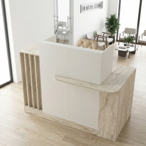 Birou recepție, Dayana Front Desk, UnicUtil, Travertin-Crem, 150 cm - Img 7