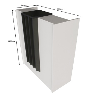 Desen tehnic al biroului de recepție: 936 x 400 x 1103 mm