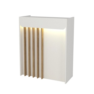 Birou recepție Karibu din pal melaminat, culoare Alb cu iluminare LED, modern și sofisticat, 90 x 40 x 110.3 cm - Img 8