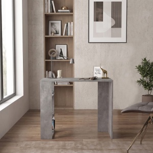 Birou Simplu, Design Modern, UnicUtil, 90 x 40 x 73.8 cm, Gri Beton - Img 3