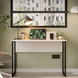 Birou UnicUtil Alb - Negru 110 x 58.5 x 73 cm - Img 2