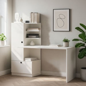 Birou, WhiteEdge Design, UnicUtil, 149.5 x 60 x 120 cm, Alb