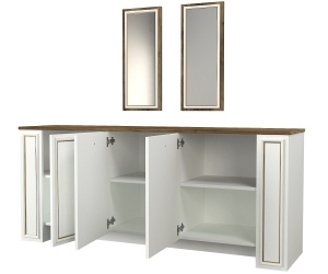 Comodă televizor, Royal Reflection, UnicUtil, 180 x 45 x 146 cm, Alb-Auriu, UUCOM06 - Img 7