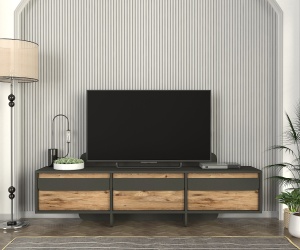 Comodă Tv Contemporary Line, 180 x 35 x 49, Antracit-Natur, UnicUtil