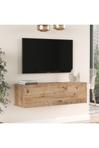 Comodă TV cu uși, 100x31.6x29.6 cm, Pin, PAL melaminat, UnicUtil