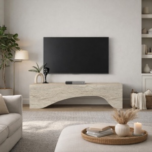 Comodă TV, Mara LED Traverten, UnicUtil, Travertin, 150 cm - Img 3