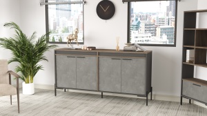 Comoda UnicUtil Nuc - Gri 184 x 44.5 x 91.6 cm - Img 3