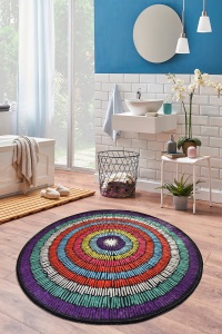 Covoras de baie, Sophisticated Texture, 100 cm, UnicUtil, Multicolor - Img 1