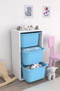 Dulap multifunctional, Glow root, UnicUtil, Culoarea Alb Albastru - Img 1