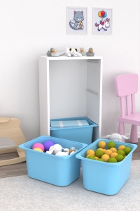 Dulap multifunctional, Glow root, UnicUtil, Culoarea Alb Albastru - Img 3