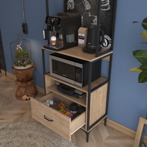 Dulap multifuncțional, Je154 3130, UnicUtil, Nuc, Lățime: 70 cm, Înălțime: 206,8 cm, Adâncime: 40 cm - Img 5