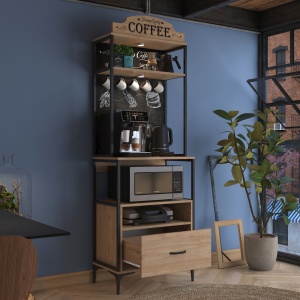 Dulap multifuncțional, Je154 3130, UnicUtil, Nuc, Lățime: 70 cm, Înălțime: 206,8 cm, Adâncime: 40 cm - Img 7