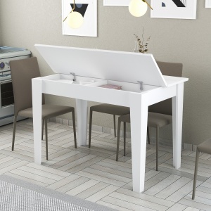 Masă de bucătărie, Kiev 510, UnicUtil, Alb, Lățime: 110 cm, Înălțime: 75 cm, Adâncime: 72 cm - Img 3