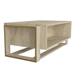 Masa De Cafea, Stone Craft, UnicUtil, 106.4 x 60 x 40.4 cm, Crem, UUMC25 - Img 7