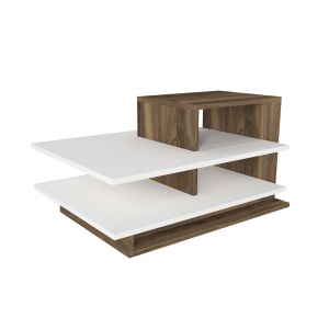 Masă de Cafea, Wood Wave, UnicUtil, 84.8 x 60 x 43.6 cm, Alb-Maro - Img 6