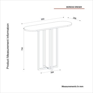Masă decorativă Boressi din pal melaminat cu finisaj Black Marble – eleganță modernă pentru interior rafinat, 90 x 29.6 x 75 cm - Img 2