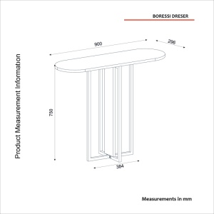 Masă decorativă Boressi din pal melaminat cu finisaj Black Marble, eleganță modernă pentru interior rafinat, 90 x 29.6 x 75 cm - Img 2