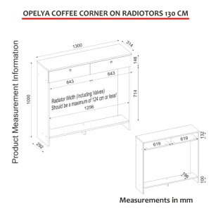 Mască radiator, Opelya Coffee Corner, UnicUtil, Alb, 130 cm - Img 2