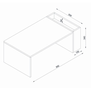 Masuta Cafea UnicUtil cu Spatiu de Depozitare pe Lateral, Maro, 95 x 50 x 34cm - Img 2