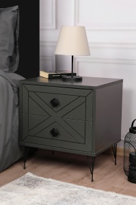 Noptiera, Elegant Rustic, UnicUtil, 50 x 40 x 55 cm, Antracit - Img 3