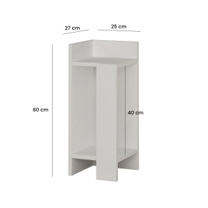 Noptiera, Stylish Minimalist, UnicUtil, 27 x 25 x 60 cm, Alb - Img 2