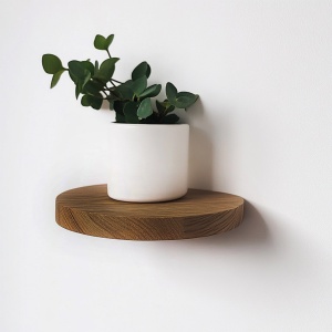 Raft decorativ de perete din lemn, Raf283 Design, UnicUtil, De lemn, Diametru: 12 cm, Înălțime: 1,9 (3 bucăți), 100% LEMN MASIV - Img 7