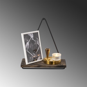 Raft perete, Modern Edge, UnicUtil, 27 x 28 x 15 cm, Negru Nuc Inchis - Img 4