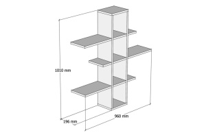 Rafturi perete, Elegant Build, UnicUtil, 96 x 101 x 19 cm, Nuc Alb - Img 3