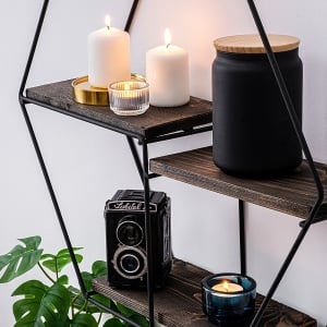 Rafturi perete, Simple Shelf, UnicUtil, 53 x 60 x 15 cm, Negru Nuc - Img 5