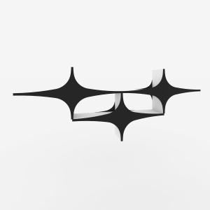 Rafturi perete, Strong Timber, UnicUtil, 180 x 69 x 20 cm, Negru Alb - Img 2