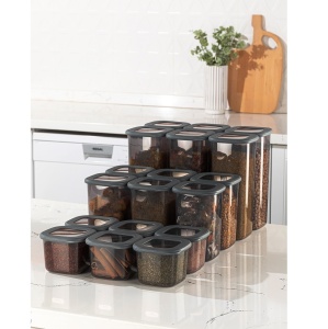 Set 18 recipiente alimentare , UnicUtil, Modern Stylish, Antracit