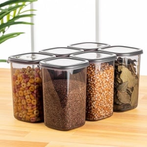 Set 6 recipiente alimentare , UnicUtil, Compact Sturdy, Antracit - Img 1