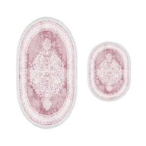 Set covorase baie 2 piese, Deluxe Soft, UnicUtil, V2, Pudra - Img 2