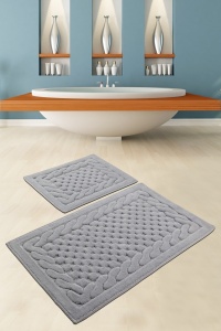 Set covorase baie 2 piese, Elegant Design, UnicUtil, Gri - Img 3