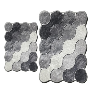 Set covorase baie 2 piese, Modern Look, UnicUtil, Gri - Img 2