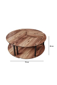Set de măsuțe de cafea, Yin Yang, UnicUtil, Nuc, Diametru: 70 cm, Înălțime: 38 cm - Img 6