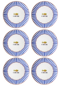 Set Farfurii (6 Bucati), Thorn bundle, UnicUtil, Culoarea Albastru - Img 5